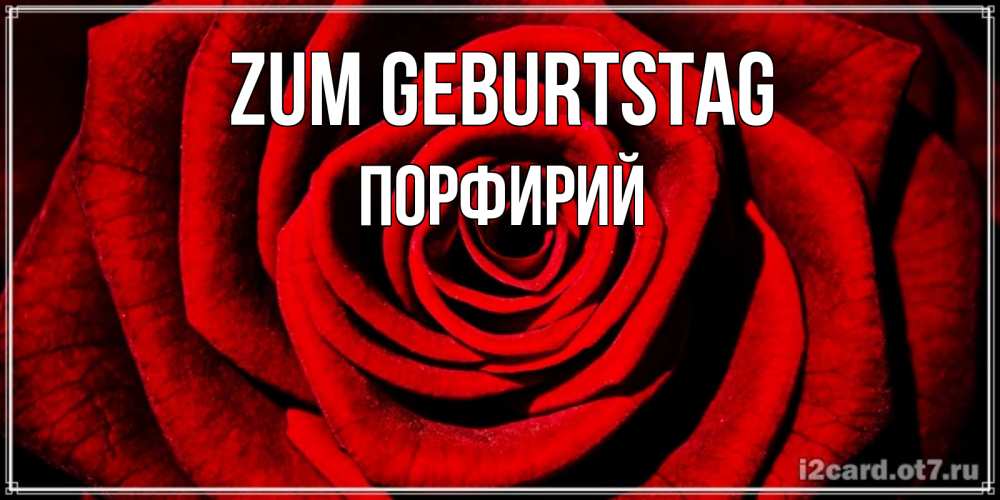 Открытка на каждый день с именем, Порфирий Zum Geburtstag алая роза Прикольная открытка с пожеланием онлайн скачать бесплатно 