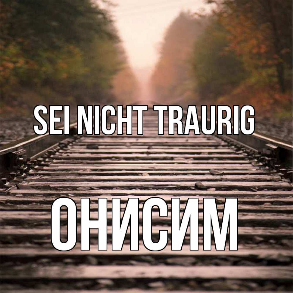 Открытка на каждый день с именем, Онисим Sei nicht traurig лес и железная дорога Прикольная открытка с пожеланием онлайн скачать бесплатно 