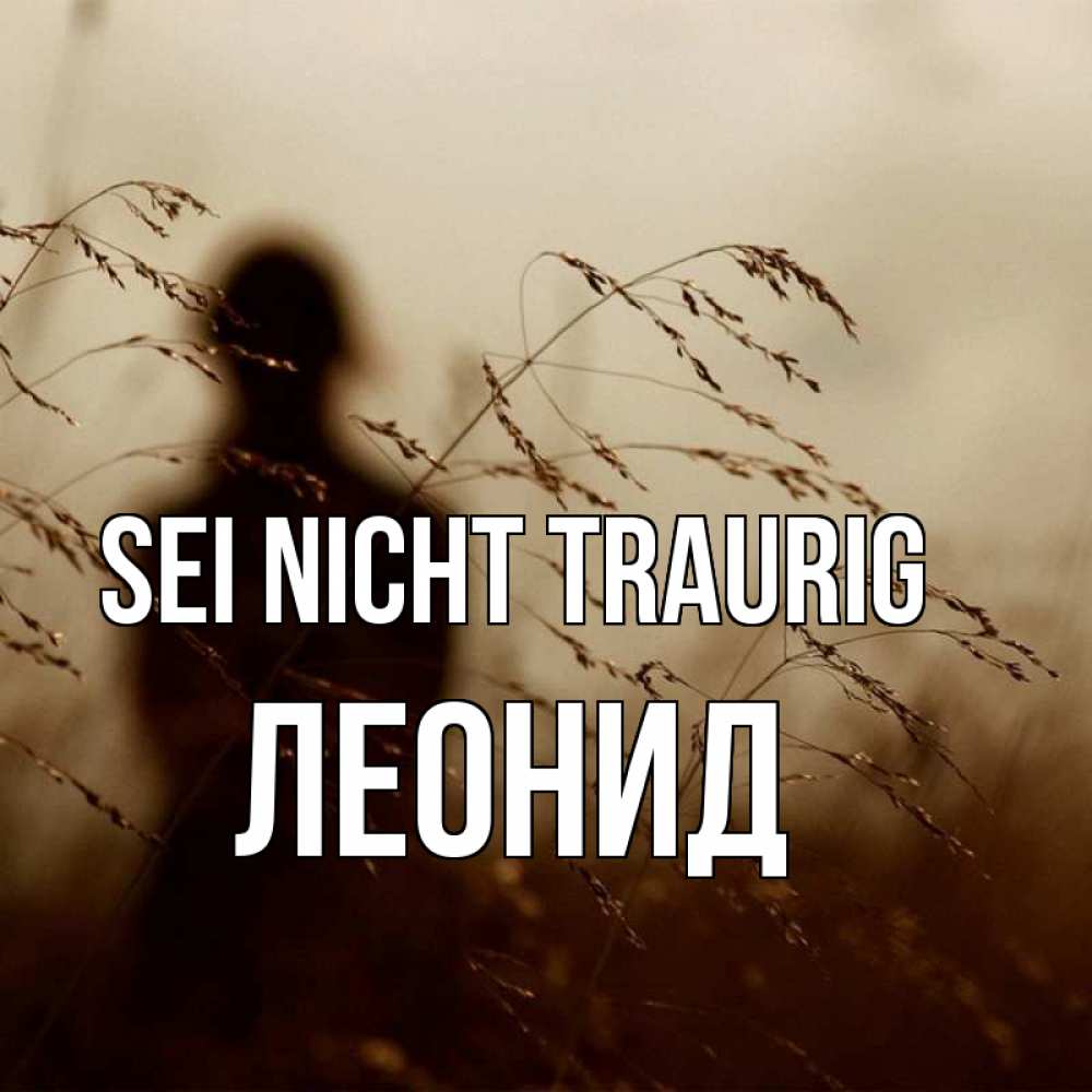 Открытка на каждый день с именем, Леонид Sei nicht traurig грусть Прикольная открытка с пожеланием онлайн скачать бесплатно 