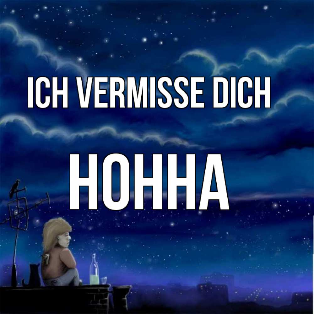 Открытка на каждый день с именем, Нонна Ich vermisse dich на крыше 1 Прикольная открытка с пожеланием онлайн скачать бесплатно 