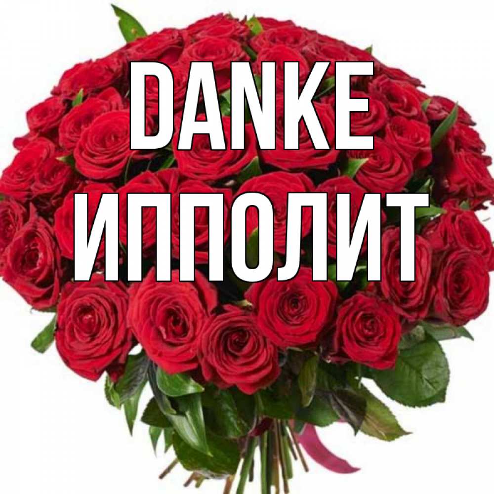 Открытка на каждый день с именем, Ипполит Danke букет красных роз Прикольная открытка с пожеланием онлайн скачать бесплатно 