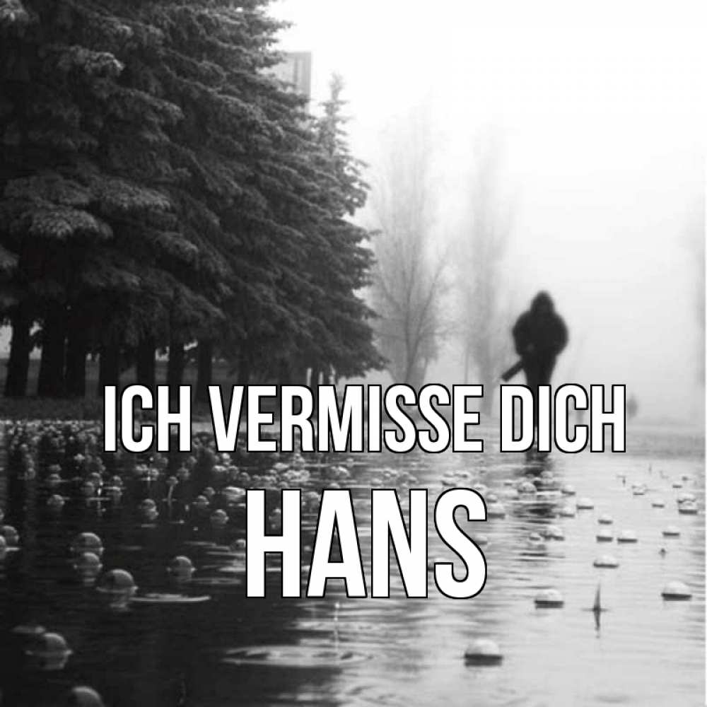 Открытка на каждый день с именем, Hans Ich vermisse dich приходи Прикольная открытка с пожеланием онлайн скачать бесплатно 