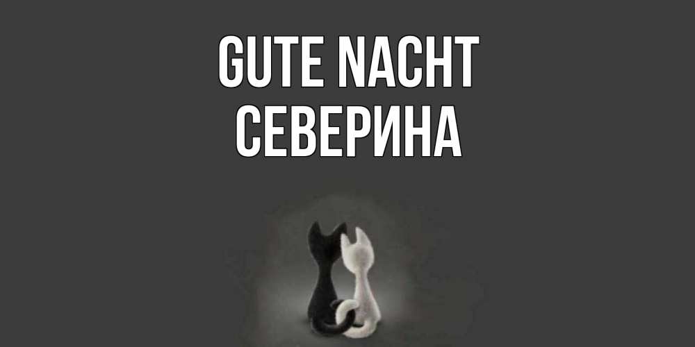 Открытка на каждый день с именем, Северина Gute Nacht коты Прикольная открытка с пожеланием онлайн скачать бесплатно 