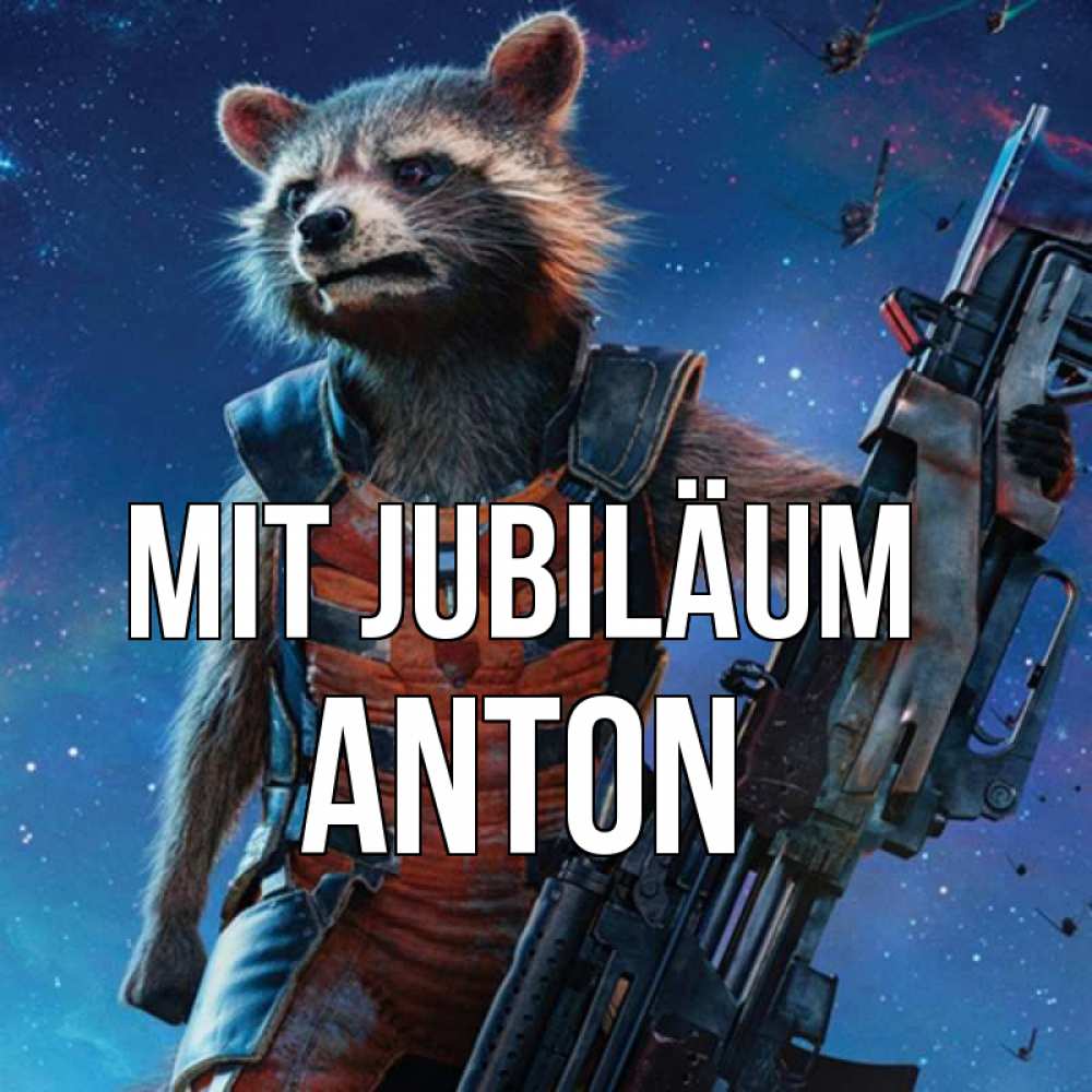 Открытка на каждый день с именем, Anton Mit Jubiläum реактивный Рокета Прикольная открытка с пожеланием онлайн скачать бесплатно 