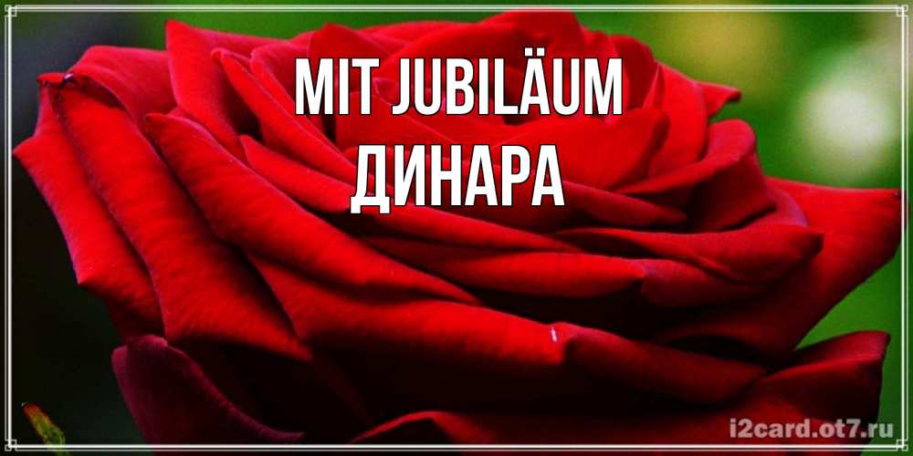Открытка на каждый день с именем, Динара Mit Jubiläum розочка очень красивая Прикольная открытка с пожеланием онлайн скачать бесплатно 
