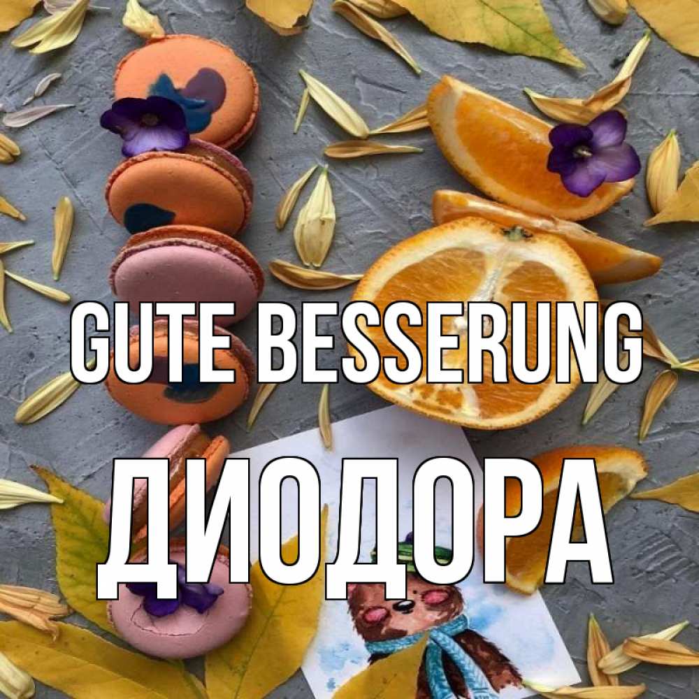 Открытка на каждый день с именем, Диодора Gute Besserung не болейте Прикольная открытка с пожеланием онлайн скачать бесплатно 
