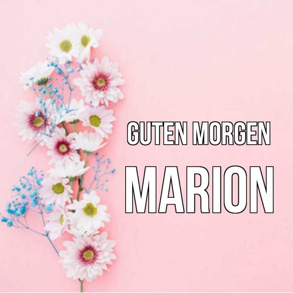 Открытка на каждый день с именем, Marion Guten Morgen цветы с подписью Прикольная открытка с пожеланием онлайн скачать бесплатно 