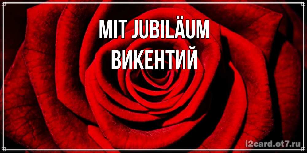 Открытка на каждый день с именем, Викентий Mit Jubiläum алая роза Прикольная открытка с пожеланием онлайн скачать бесплатно 