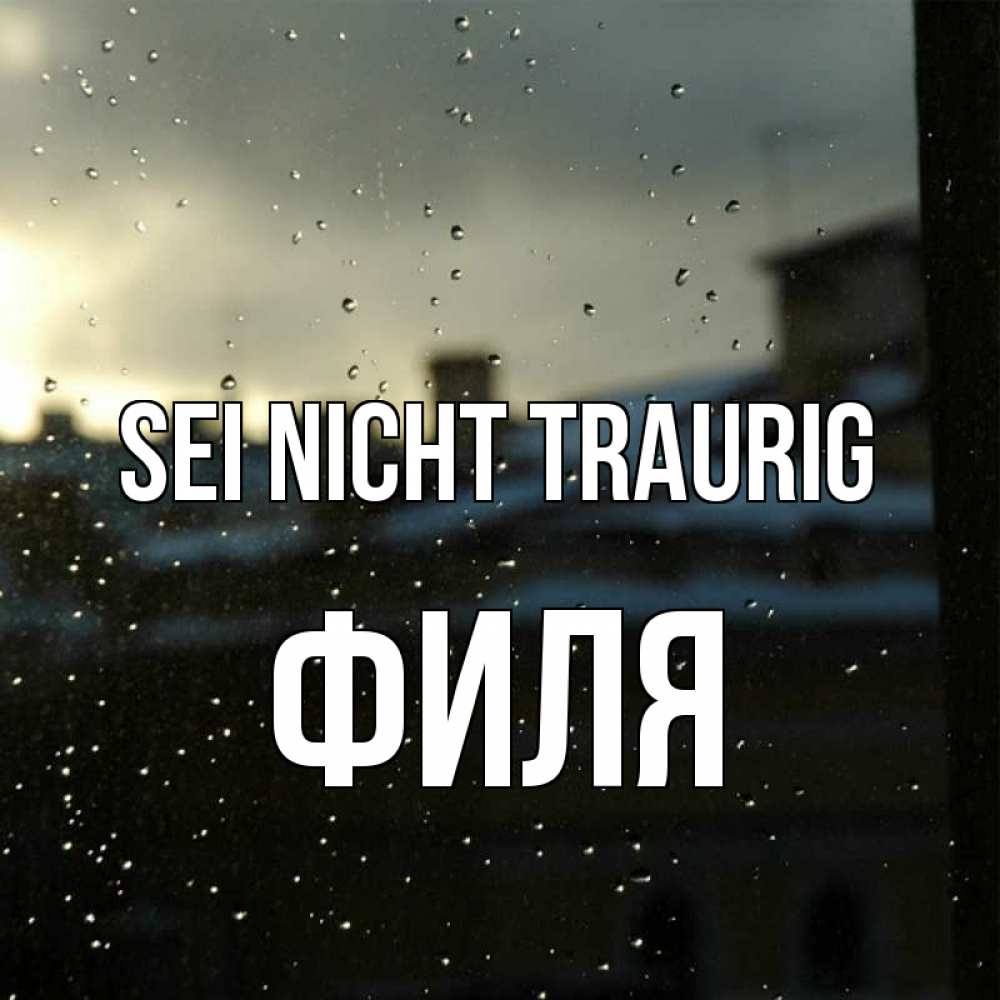 Открытка на каждый день с именем, Филя Sei nicht traurig вид на крыши Прикольная открытка с пожеланием онлайн скачать бесплатно 
