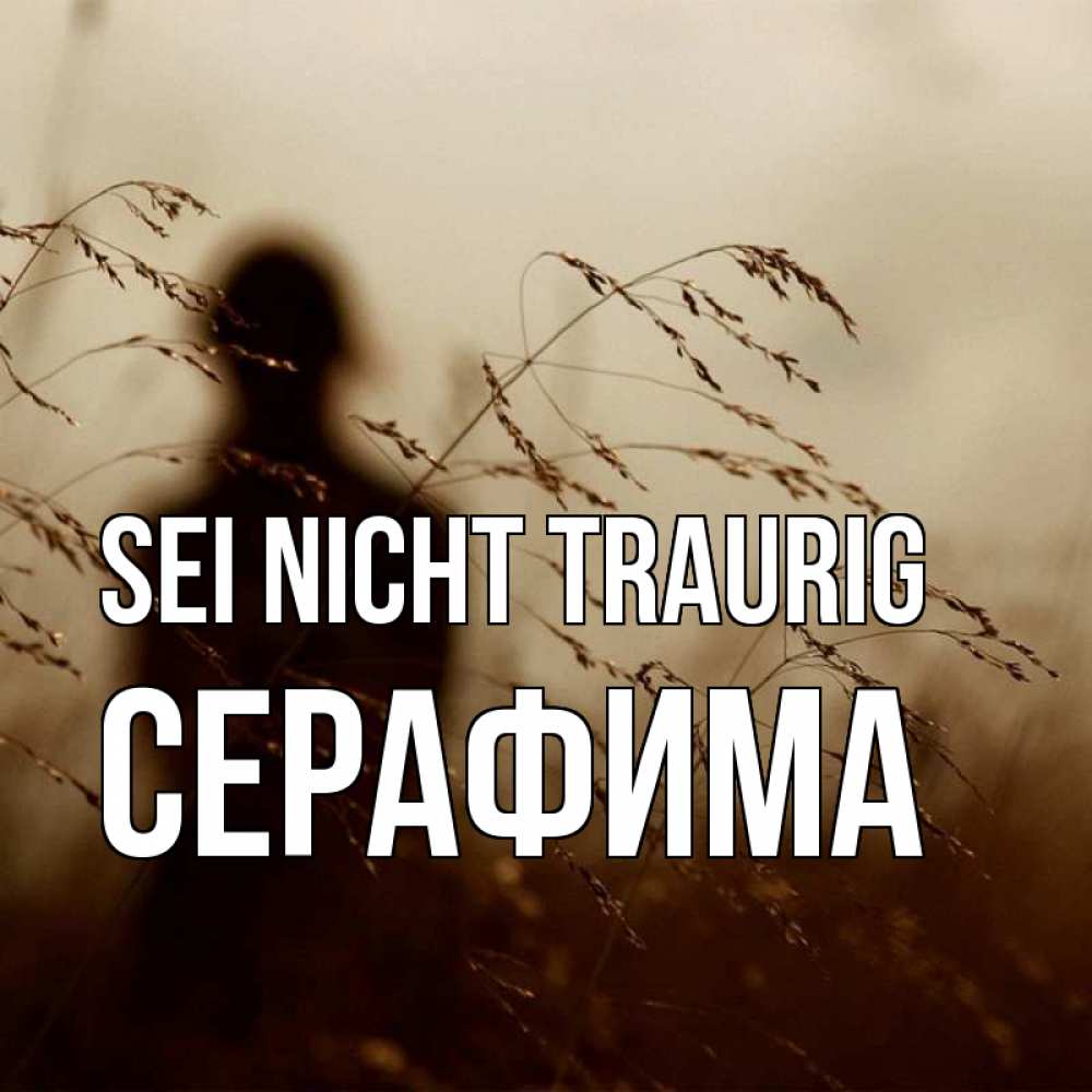 Открытка на каждый день с именем, Серафима Sei nicht traurig грусть Прикольная открытка с пожеланием онлайн скачать бесплатно 