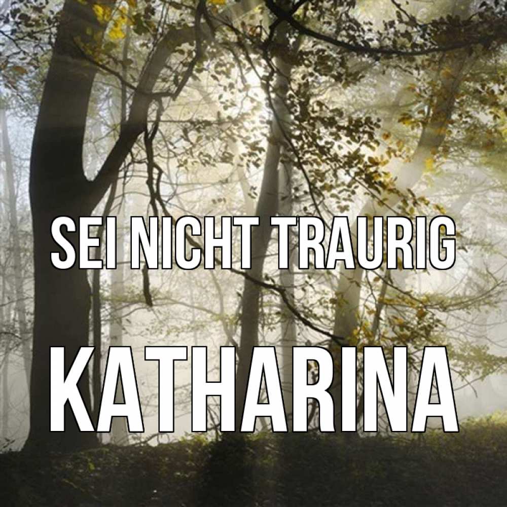 Открытка на каждый день с именем, Katharina Sei nicht traurig лес и свет Прикольная открытка с пожеланием онлайн скачать бесплатно 
