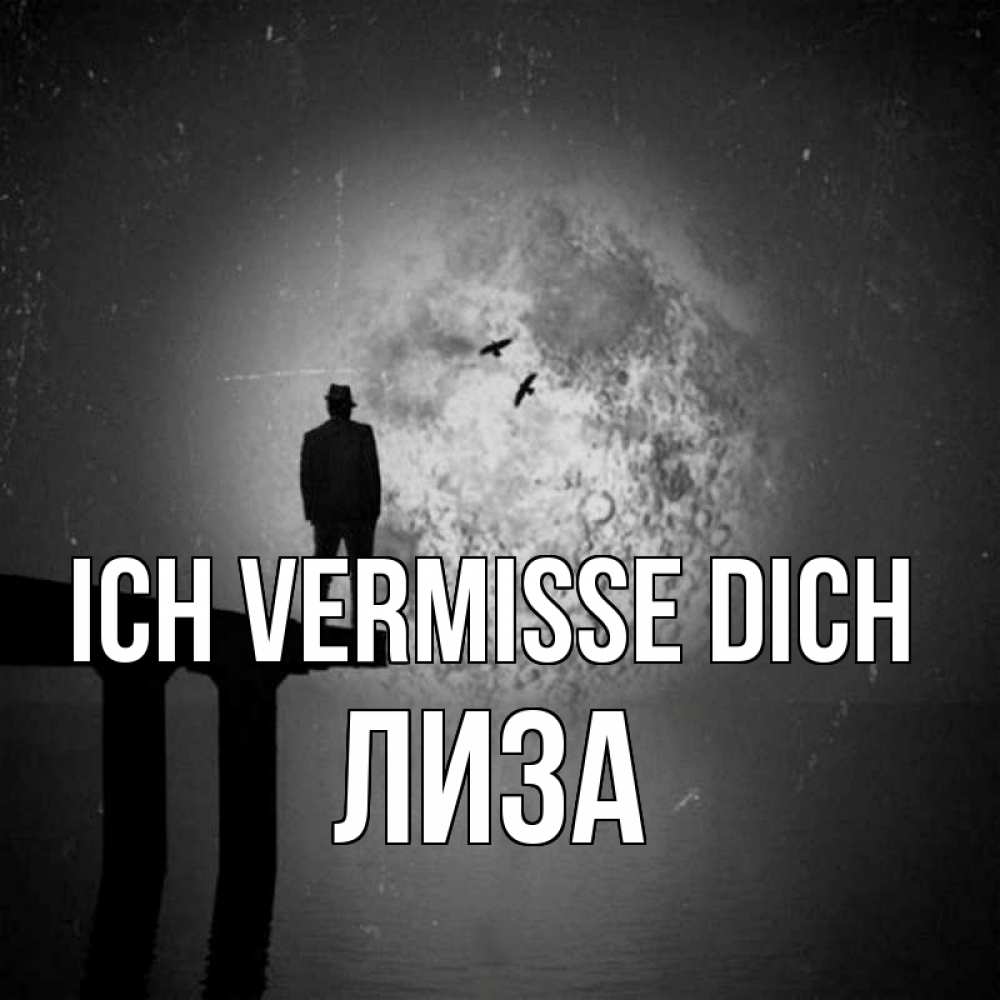 Открытка на каждый день с именем, Лиза Ich vermisse dich мост 1 Прикольная открытка с пожеланием онлайн скачать бесплатно 