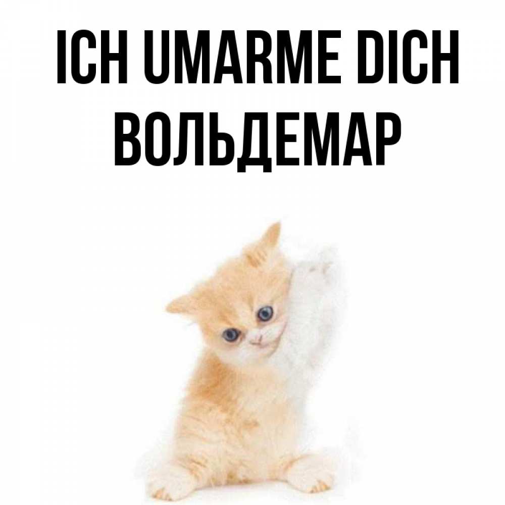 Открытка на каждый день с именем, Вольдемар Ich umarme dich я хочу очень скорее обнимаешек Прикольная открытка с пожеланием онлайн скачать бесплатно 