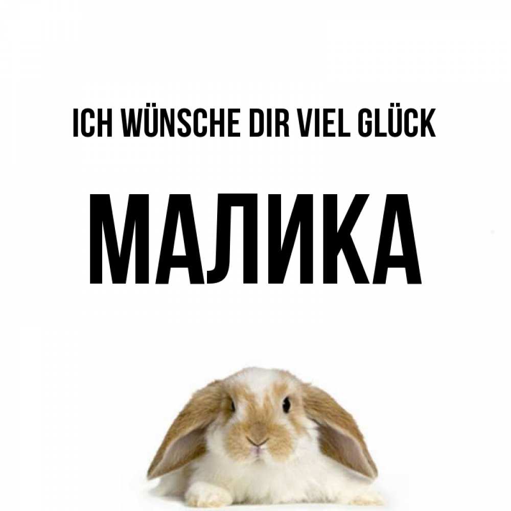 Открытка на каждый день с именем, Малика Ich wünsche dir viel Glück открытки с произвольным текстом который можно вставить в открытку и создать ее самостоятельно бесплатно онлайн Прикольная открытка с пожеланием онлайн скачать бесплатно 