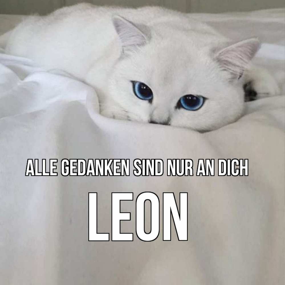 Открытка на каждый день с именем, Leon Alle Gedanken sind nur an dich я очень по тебе скучаю и тоскую Прикольная открытка с пожеланием онлайн скачать бесплатно 