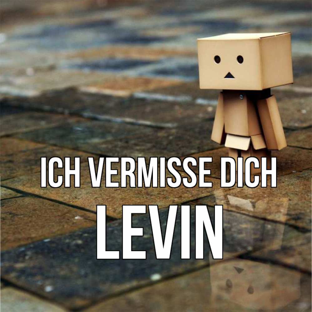 Открытка на каждый день с именем, Levin Ich vermisse dich куколка из картона в стиле майнкрафт Прикольная открытка с пожеланием онлайн скачать бесплатно 