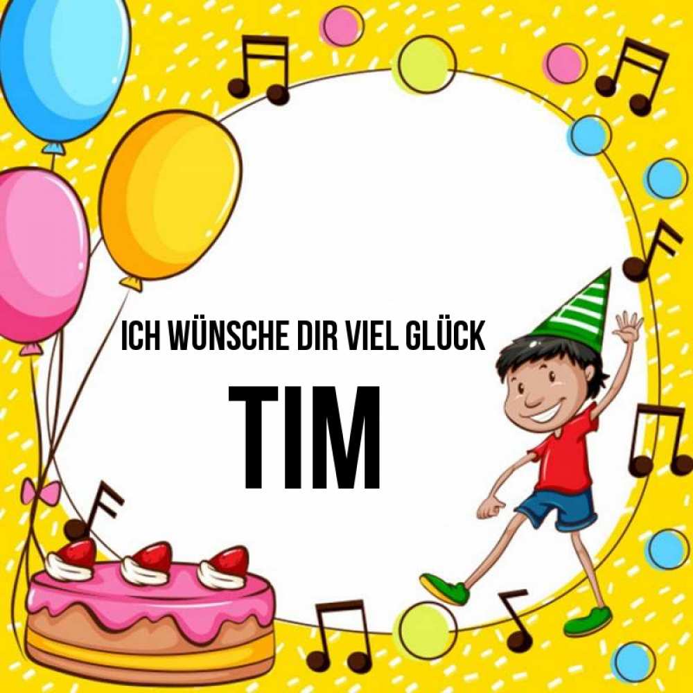 Открытка на каждый день с именем, Tim Ich wünsche dir viel Glück открытка 1 Прикольная открытка с пожеланием онлайн скачать бесплатно 