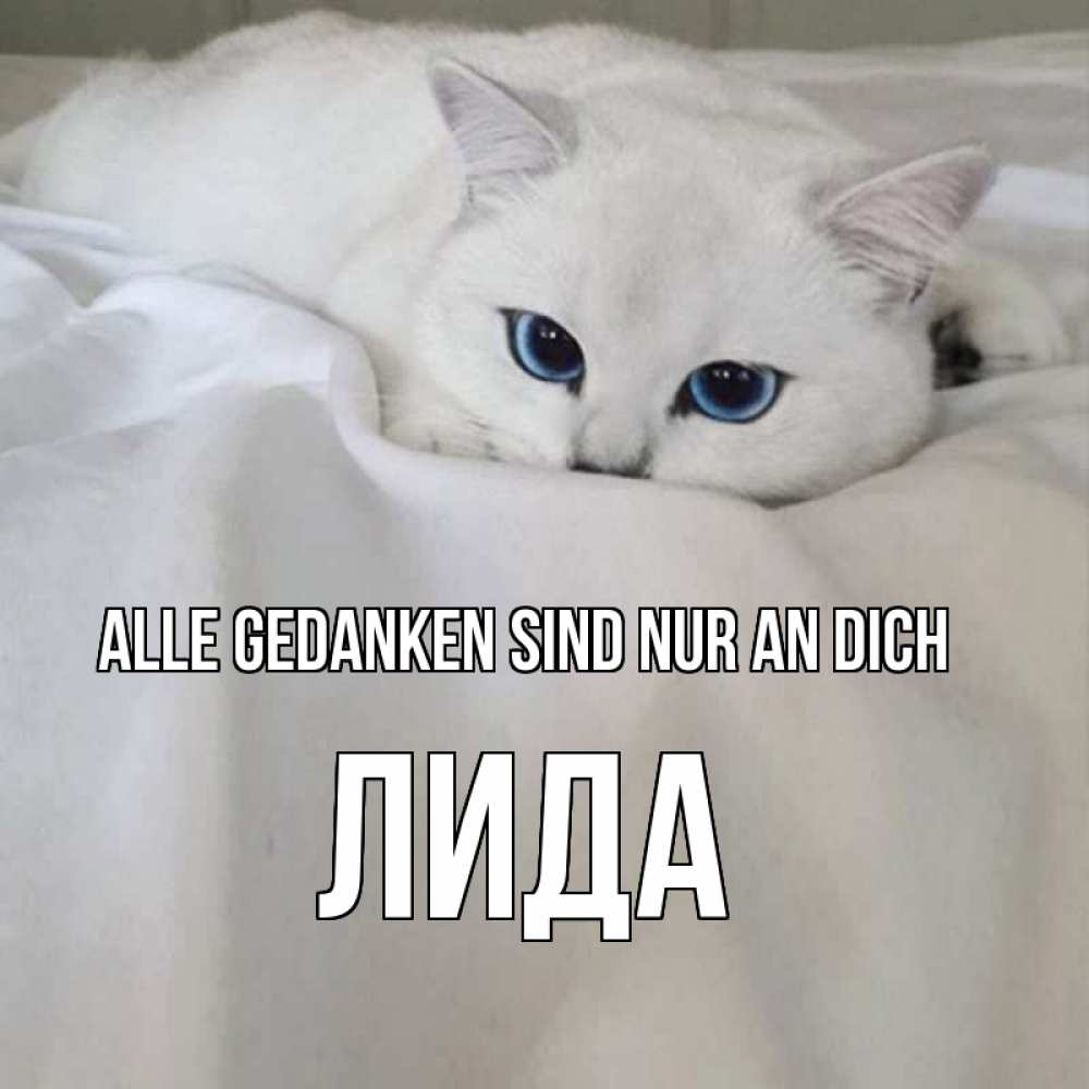 Открытка на каждый день с именем, Лида Alle Gedanken sind nur an dich я очень по тебе скучаю и тоскую Прикольная открытка с пожеланием онлайн скачать бесплатно 