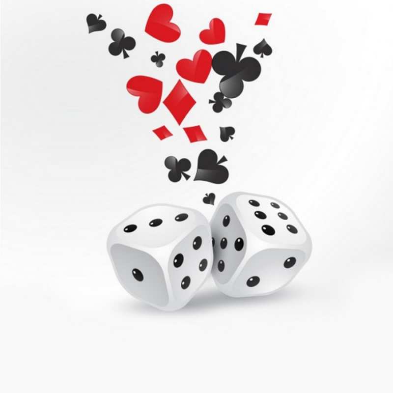 Открытка игральные кости  пусть повезет  Ich wünsche dir viel Glück 