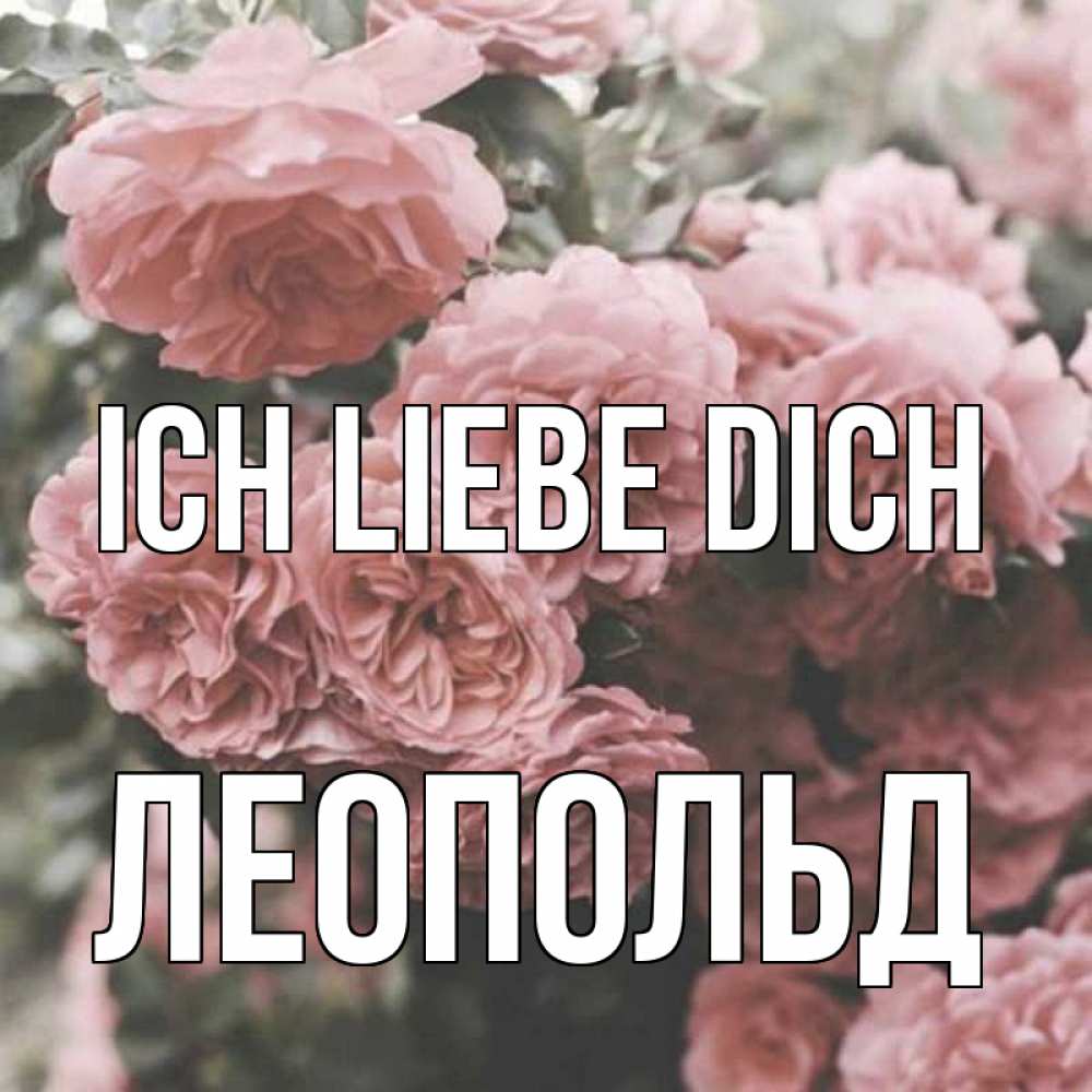 Открытка на каждый день с именем, Леопольд Ich liebe dich розы 3 Прикольная открытка с пожеланием онлайн скачать бесплатно 