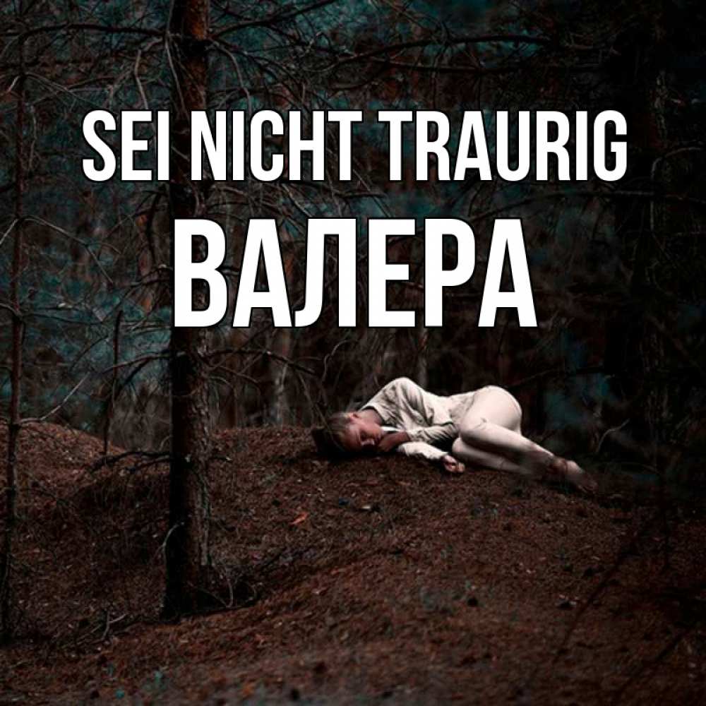 Открытка на каждый день с именем, Валера Sei nicht traurig лес Прикольная открытка с пожеланием онлайн скачать бесплатно 