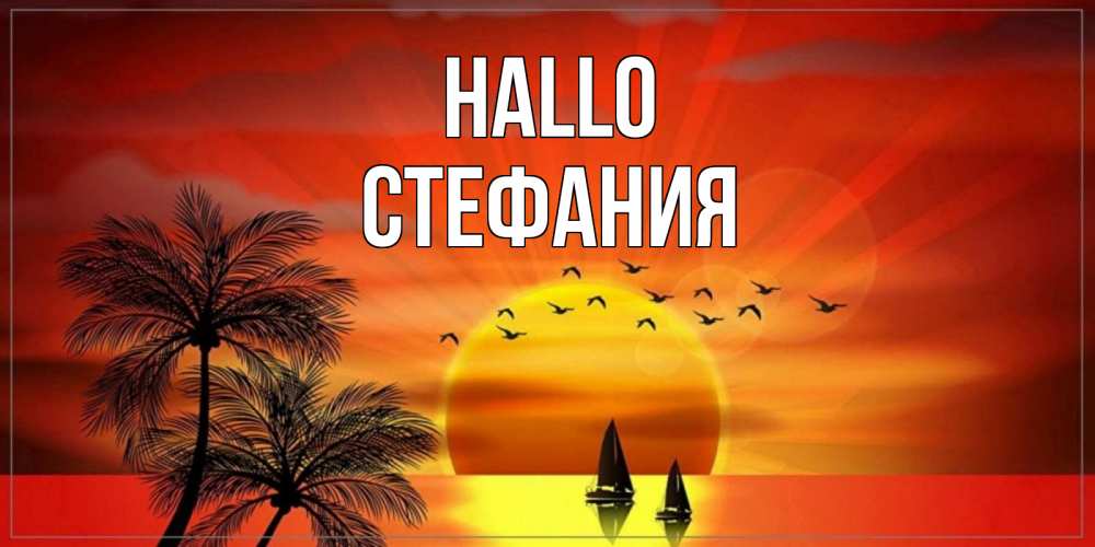 Открытка на каждый день с именем, Стефания Hallo привет Прикольная открытка с пожеланием онлайн скачать бесплатно 