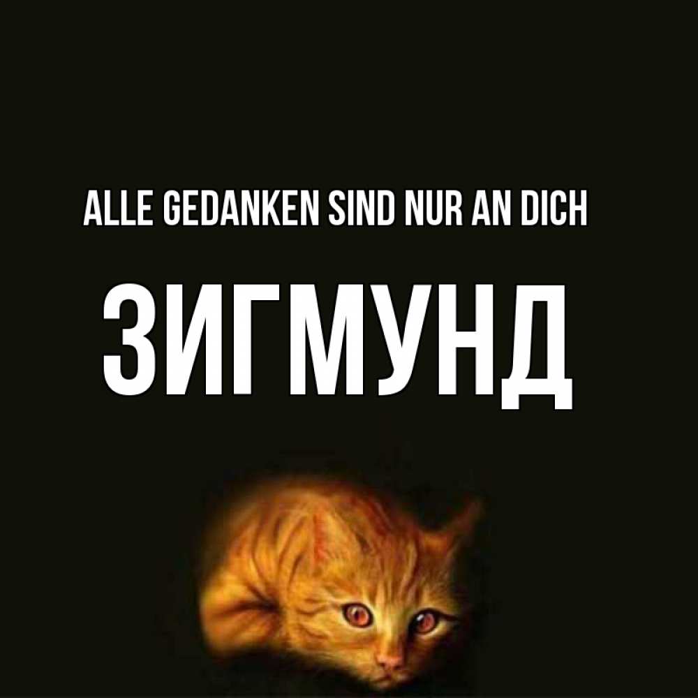 Открытка на каждый день с именем, Зигмунд Alle Gedanken sind nur an dich рыжий Прикольная открытка с пожеланием онлайн скачать бесплатно 