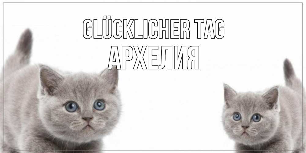 Открытка на каждый день с именем, Архелия Glücklicher Tag открытка с котами Прикольная открытка с пожеланием онлайн скачать бесплатно 