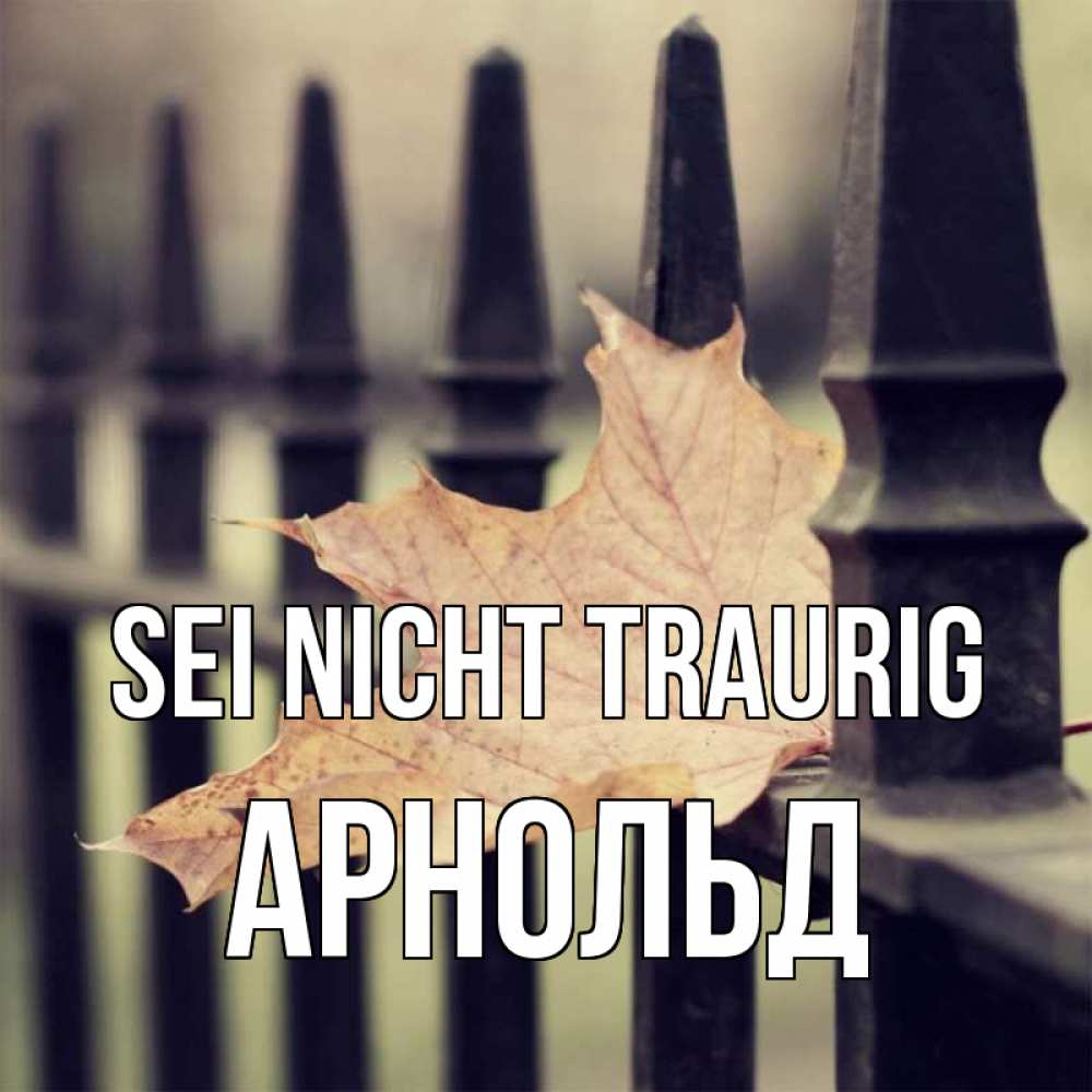 Открытка на каждый день с именем, Арнольд Sei nicht traurig лист клена Прикольная открытка с пожеланием онлайн скачать бесплатно 