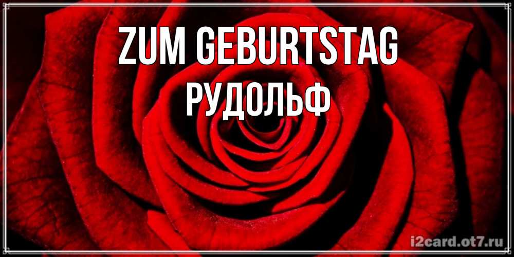 Открытка на каждый день с именем, Рудольф Zum Geburtstag алая роза Прикольная открытка с пожеланием онлайн скачать бесплатно 