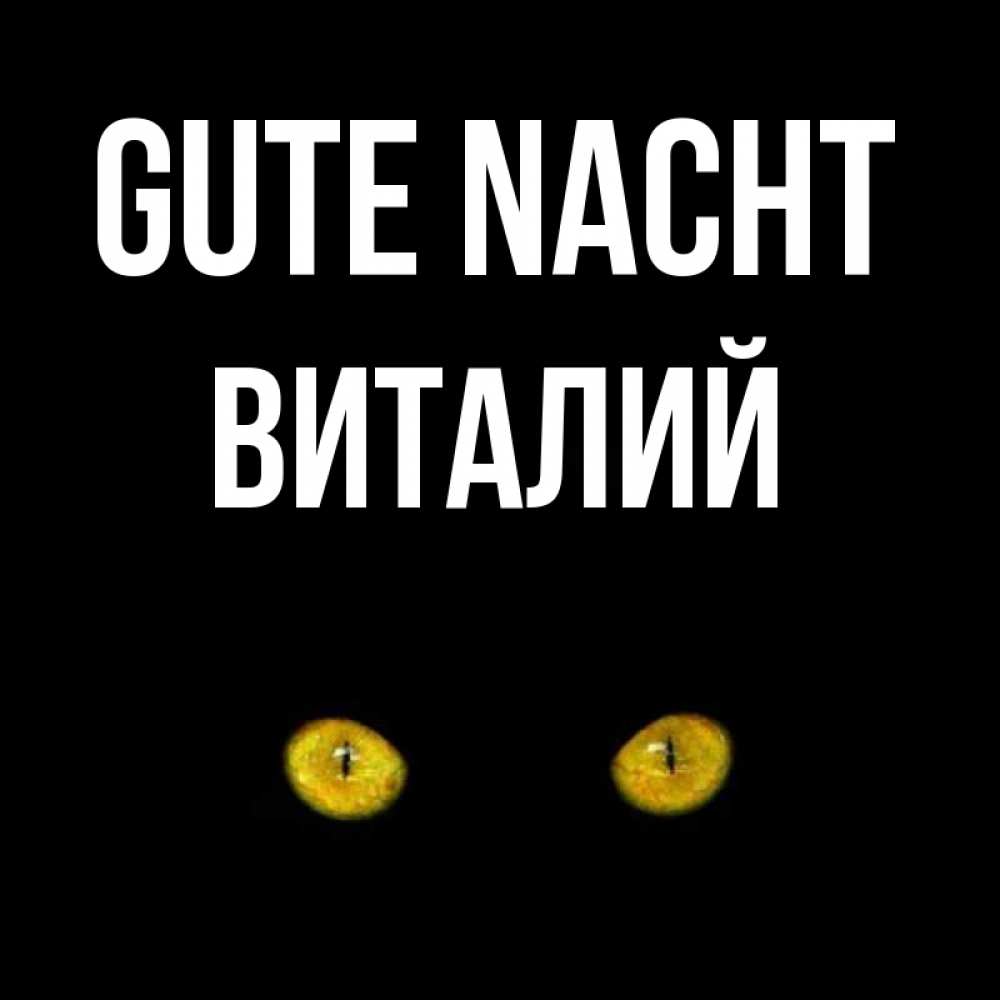 Открытка на каждый день с именем, Виталий Gute Nacht сладких снов бесстрашный мой дружочек Прикольная открытка с пожеланием онлайн скачать бесплатно 