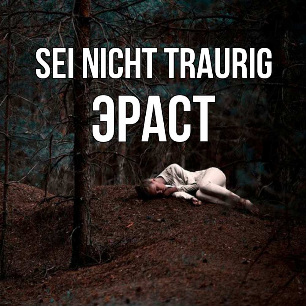 Открытка на каждый день с именем, Эраст Sei nicht traurig лес Прикольная открытка с пожеланием онлайн скачать бесплатно 