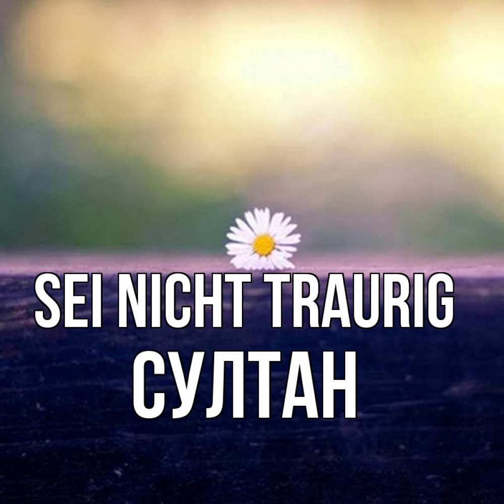 Открытка на каждый день с именем, Султан Sei nicht traurig красота Прикольная открытка с пожеланием онлайн скачать бесплатно 