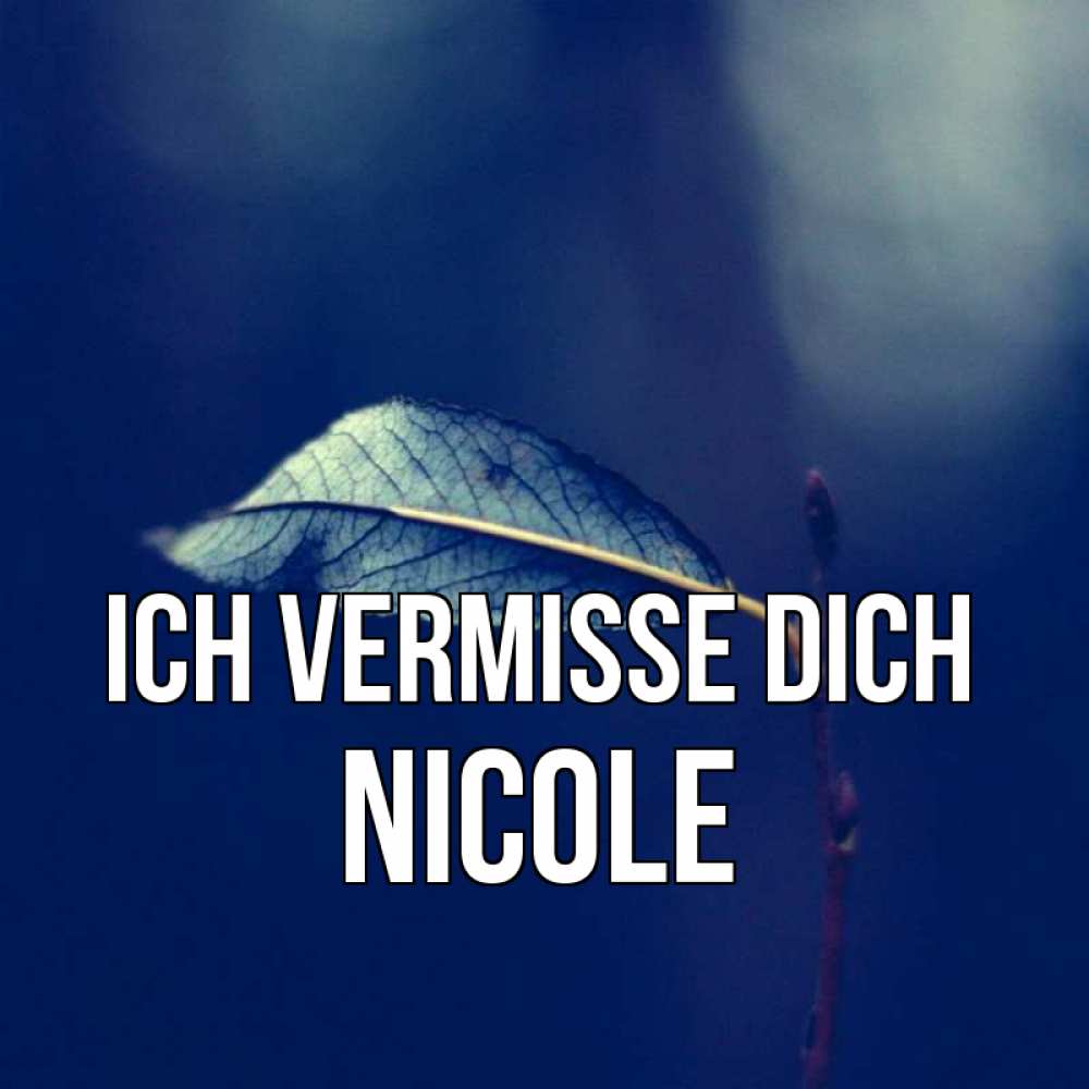 Открытка на каждый день с именем, Nicole Ich vermisse dich одна ветка 1 Прикольная открытка с пожеланием онлайн скачать бесплатно 