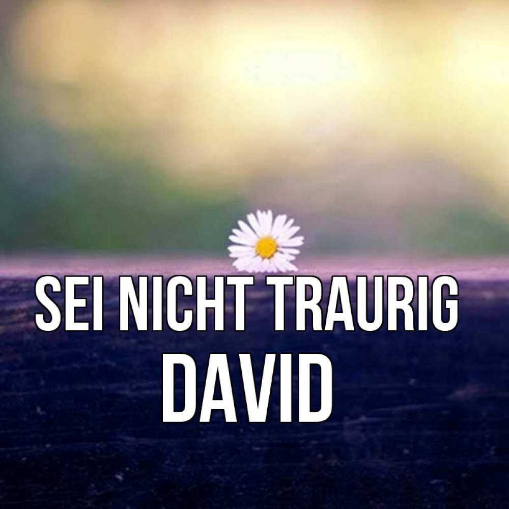 Открытка на каждый день с именем, David Sei nicht traurig красота Прикольная открытка с пожеланием онлайн скачать бесплатно 