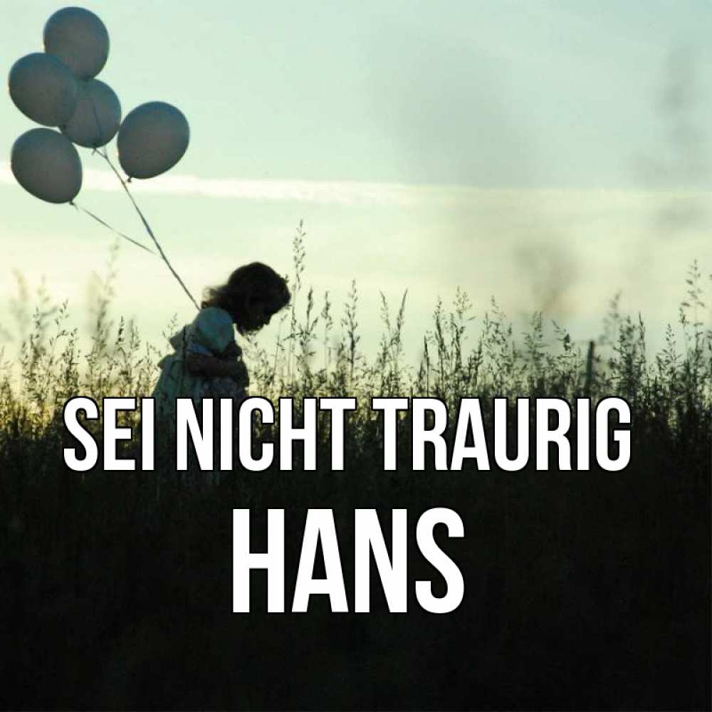 Открытка на каждый день с именем, Hans Sei nicht traurig ребенок Прикольная открытка с пожеланием онлайн скачать бесплатно 