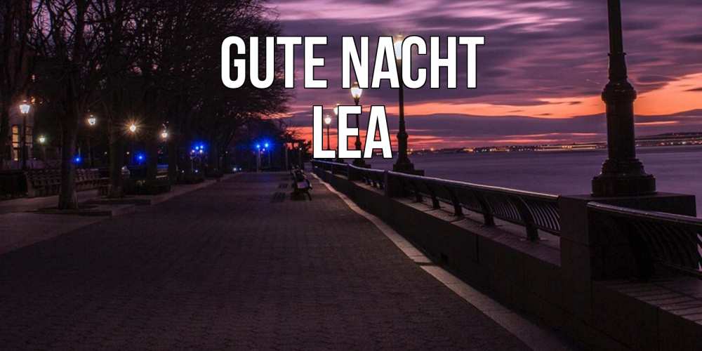 Открытка на каждый день с именем, Lea Gute Nacht фонари на фоне реки Прикольная открытка с пожеланием онлайн скачать бесплатно 