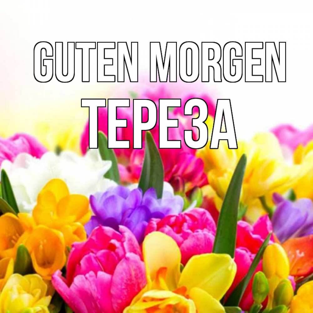 Открытка на каждый день с именем, Тереза Guten Morgen создать открытку со свое подписью Прикольная открытка с пожеланием онлайн скачать бесплатно 