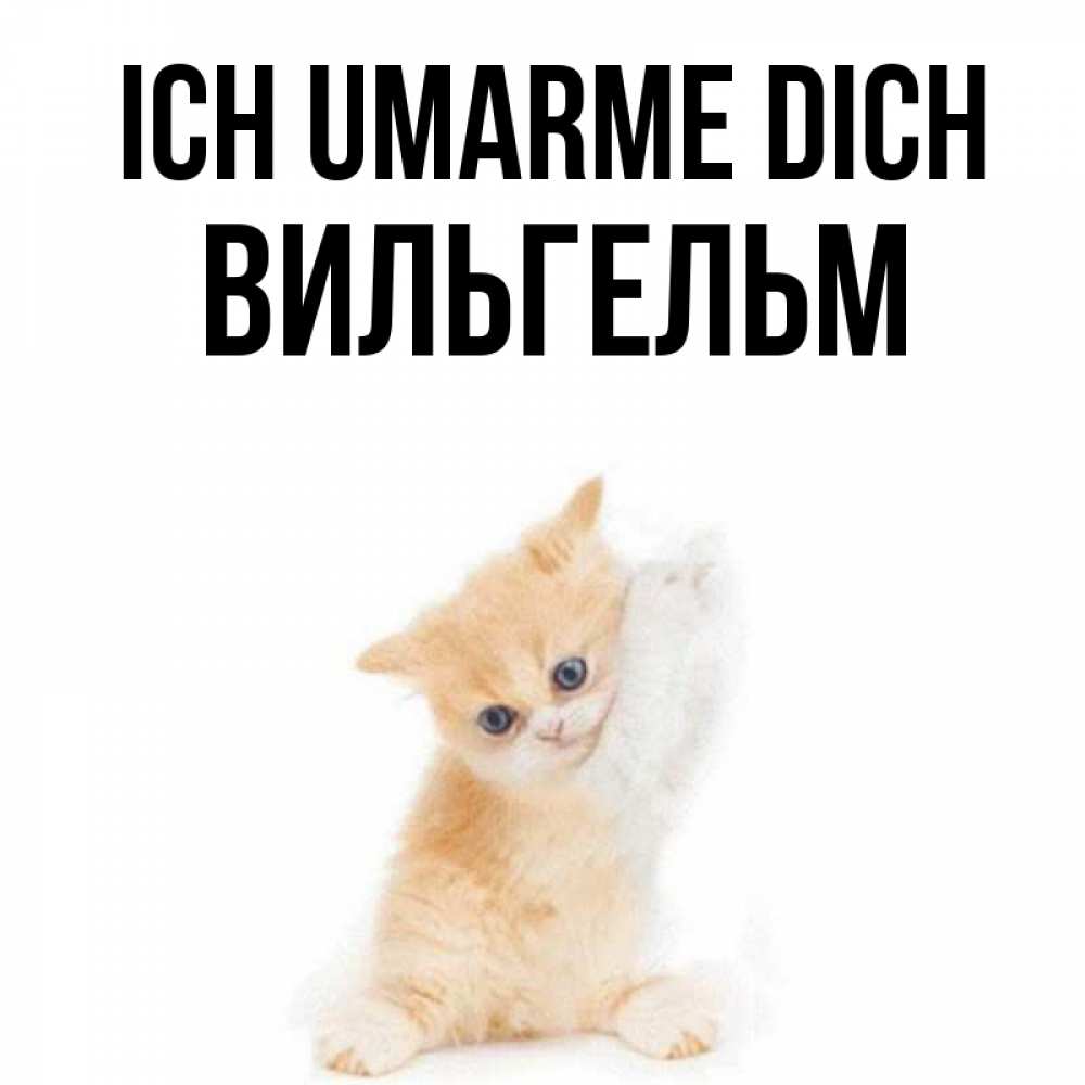 Открытка на каждый день с именем, Вильгельм Ich umarme dich я хочу очень скорее обнимаешек Прикольная открытка с пожеланием онлайн скачать бесплатно 