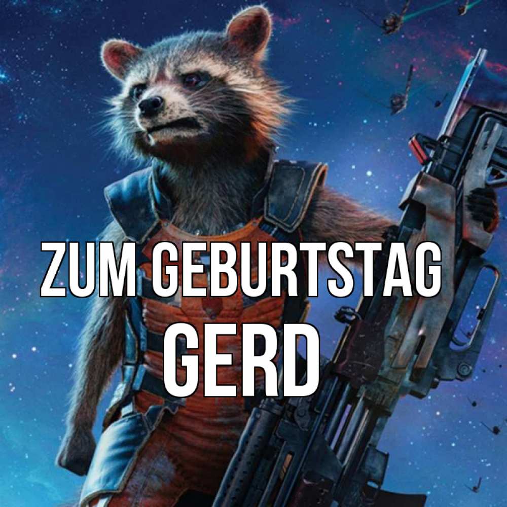 Открытка на каждый день с именем, Gerd Zum Geburtstag реактивный Рокета Прикольная открытка с пожеланием онлайн скачать бесплатно 