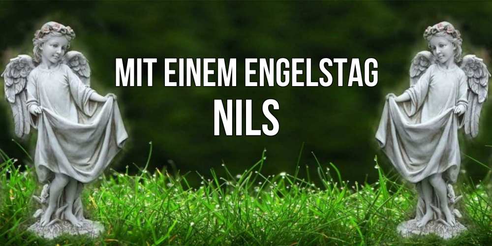 Открытка на каждый день с именем, Nils Mit einem Engelstag небо, ангел, девушка Прикольная открытка с пожеланием онлайн скачать бесплатно 