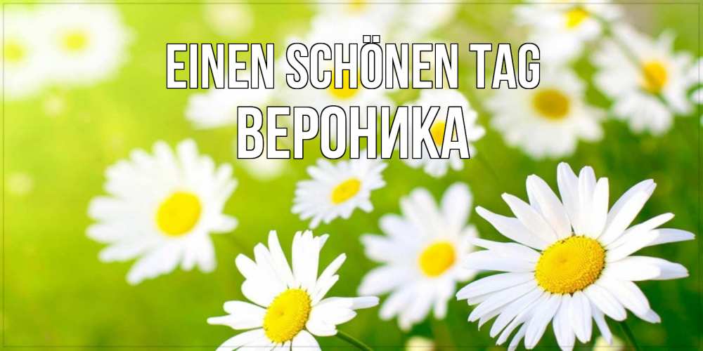 Открытка на каждый день с именем, Вероника Einen schönen Tag открытка с ромашками на зеленом фоне Прикольная открытка с пожеланием онлайн скачать бесплатно 