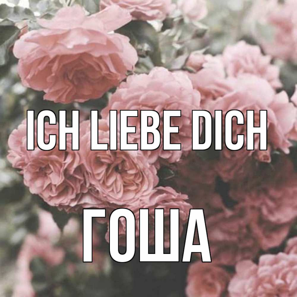 Открытка на каждый день с именем, Гоша Ich liebe dich розы 3 Прикольная открытка с пожеланием онлайн скачать бесплатно 
