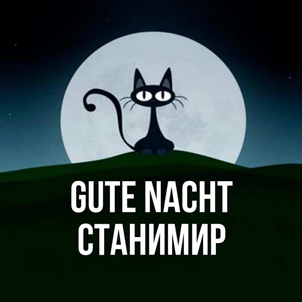 Открытка на каждый день с именем, Станимир Gute Nacht хорошо выспаться ночью и без кошмаров Прикольная открытка с пожеланием онлайн скачать бесплатно 