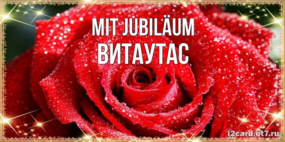 Открытка на каждый день с именем, Витаутас Mit Jubiläum роса и роза. открытка с красивой розой Прикольная открытка с пожеланием онлайн скачать бесплатно 