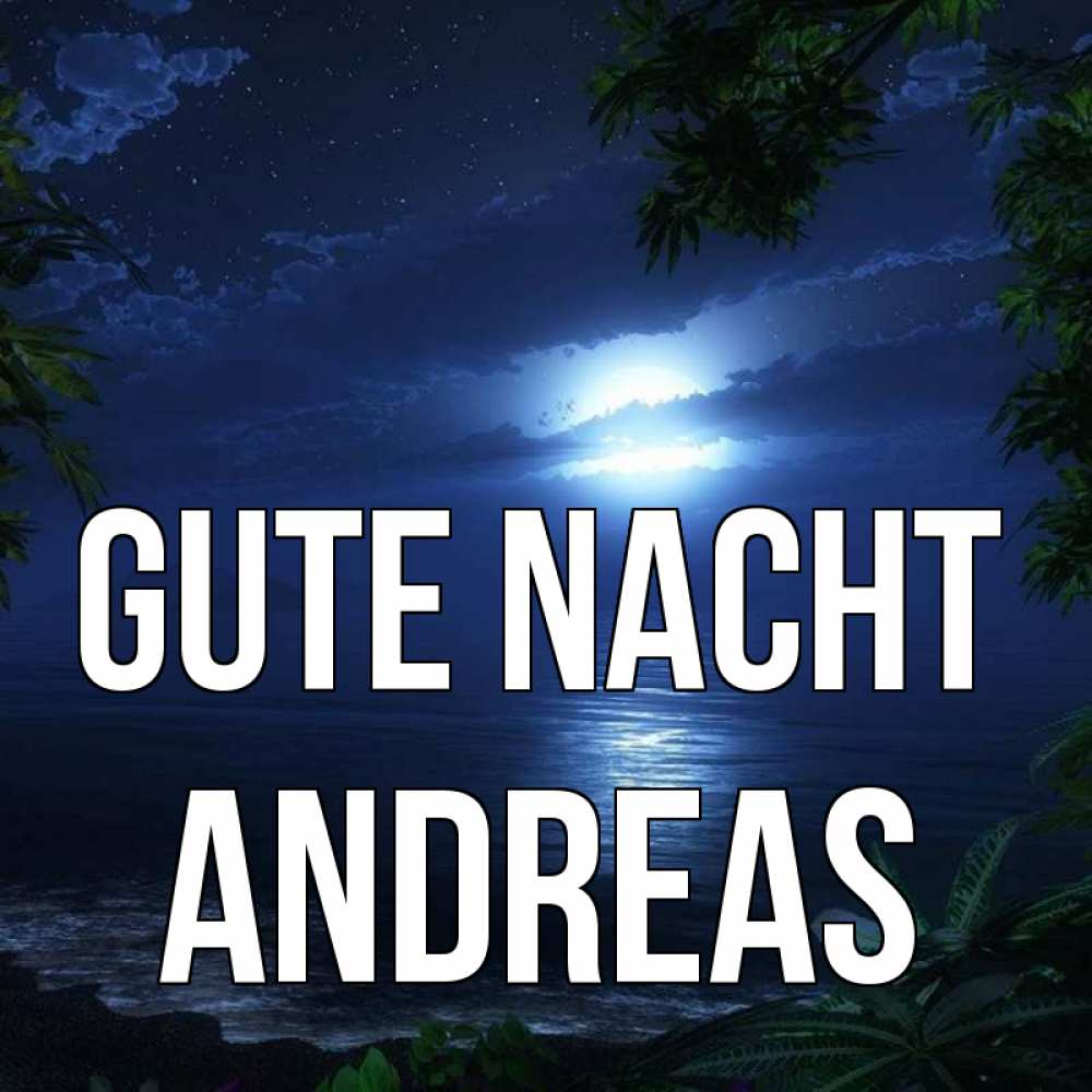Открытка на каждый день с именем, Andreas Gute Nacht тропический остров Прикольная открытка с пожеланием онлайн скачать бесплатно 