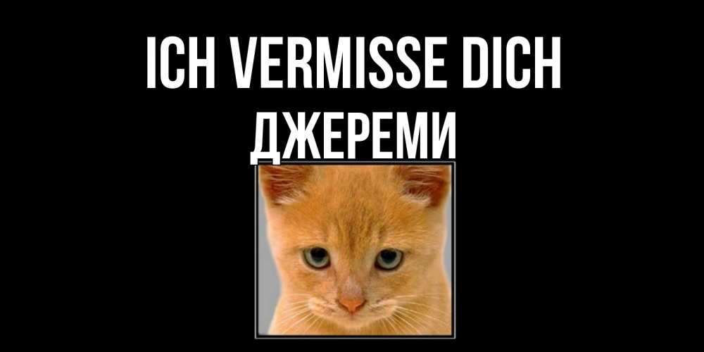 Открытка на каждый день с именем, Джереми Ich vermisse dich открытки рыжий котенок скучает по тебе Прикольная открытка с пожеланием онлайн скачать бесплатно 