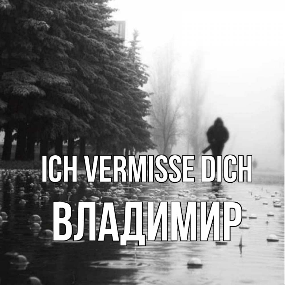 Открытка на каждый день с именем, Владимир Ich vermisse dich приходи Прикольная открытка с пожеланием онлайн скачать бесплатно 