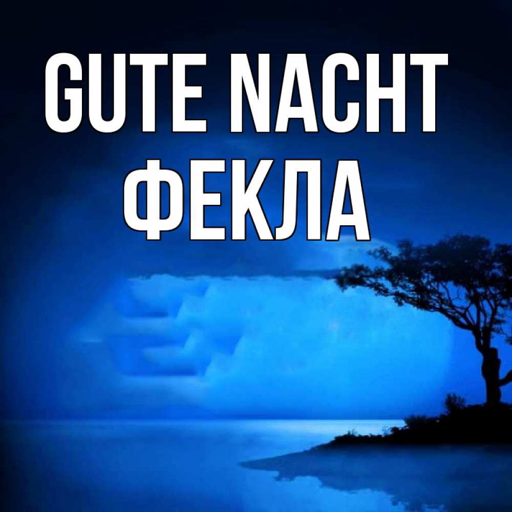 Открытка на каждый день с именем, Фекла Gute Nacht ночное побережье Прикольная открытка с пожеланием онлайн скачать бесплатно 