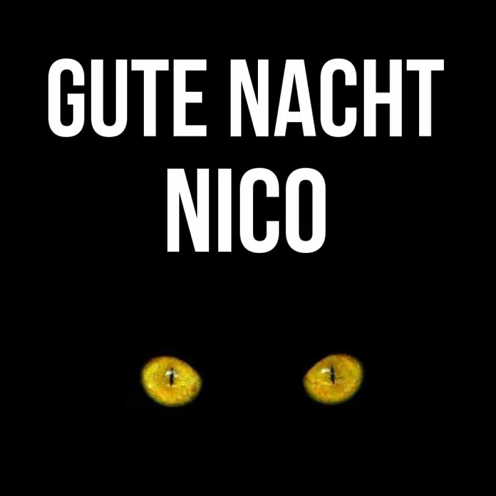 Открытка на каждый день с именем, Nico Gute Nacht сладких снов бесстрашный мой дружочек Прикольная открытка с пожеланием онлайн скачать бесплатно 